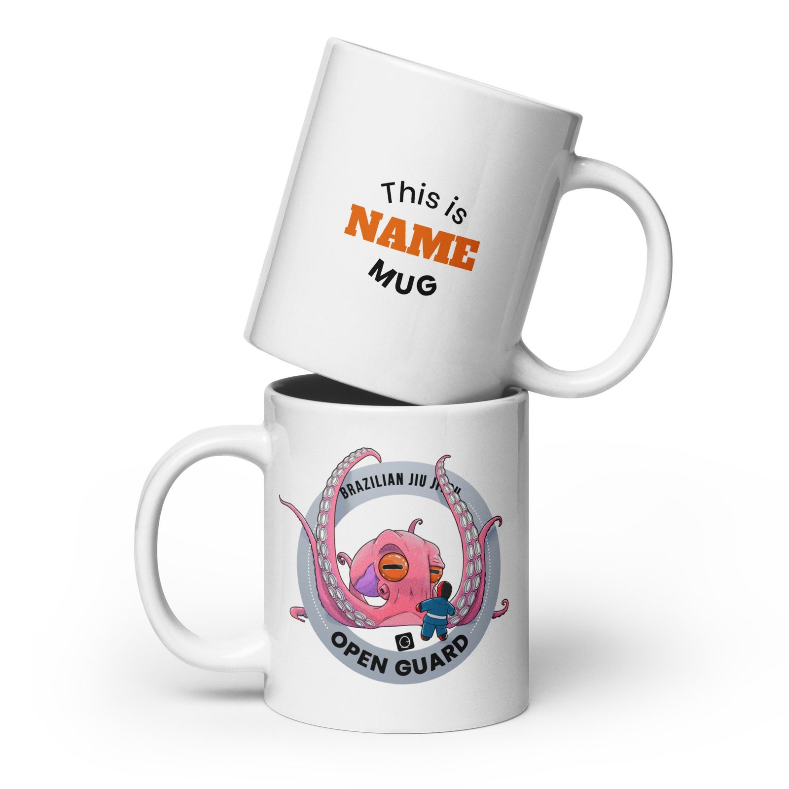 white-glossy-mug-white-20-oz-front-view-671eb47cf2b07.jpg Jiu Jitsu - Open Guard - Personalized Mug - Image 1