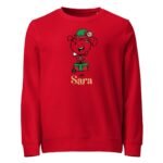 Christmas Elf Girl Unisex Organic Sweatshirt Adult - Image 4