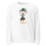 Christmas Elf Girl Unisex Organic Sweatshirt Adult - Image 5