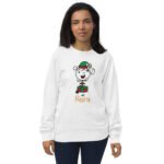 Christmas Elf Girl Unisex Organic Sweatshirt Adult - Image 9